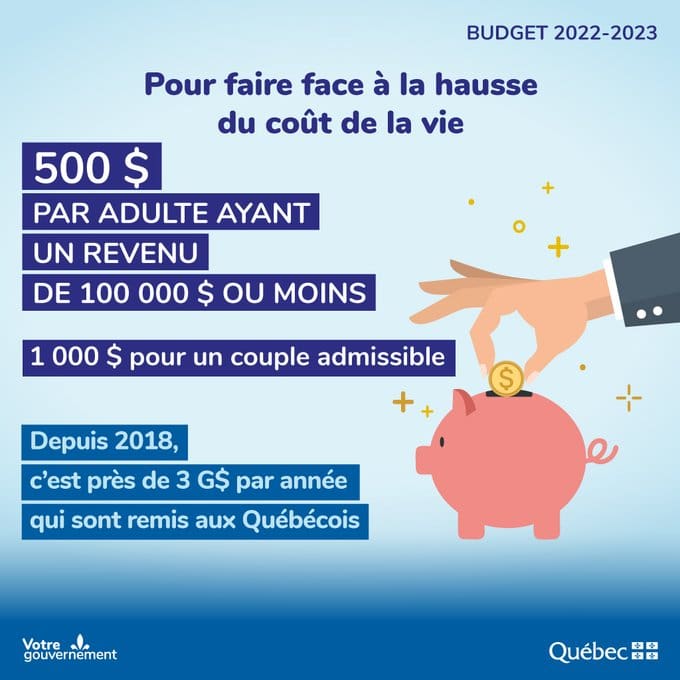 $500 cheques for a majority of Quebecers
