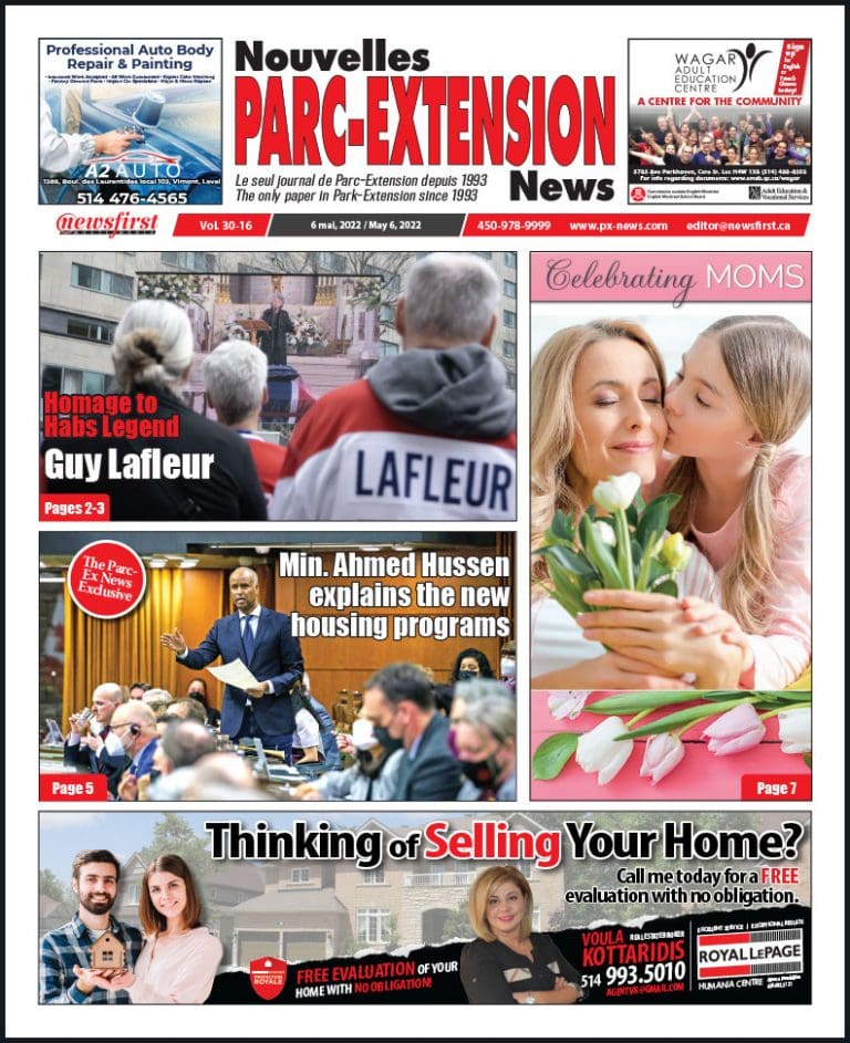 Parc-Extension News front page image.