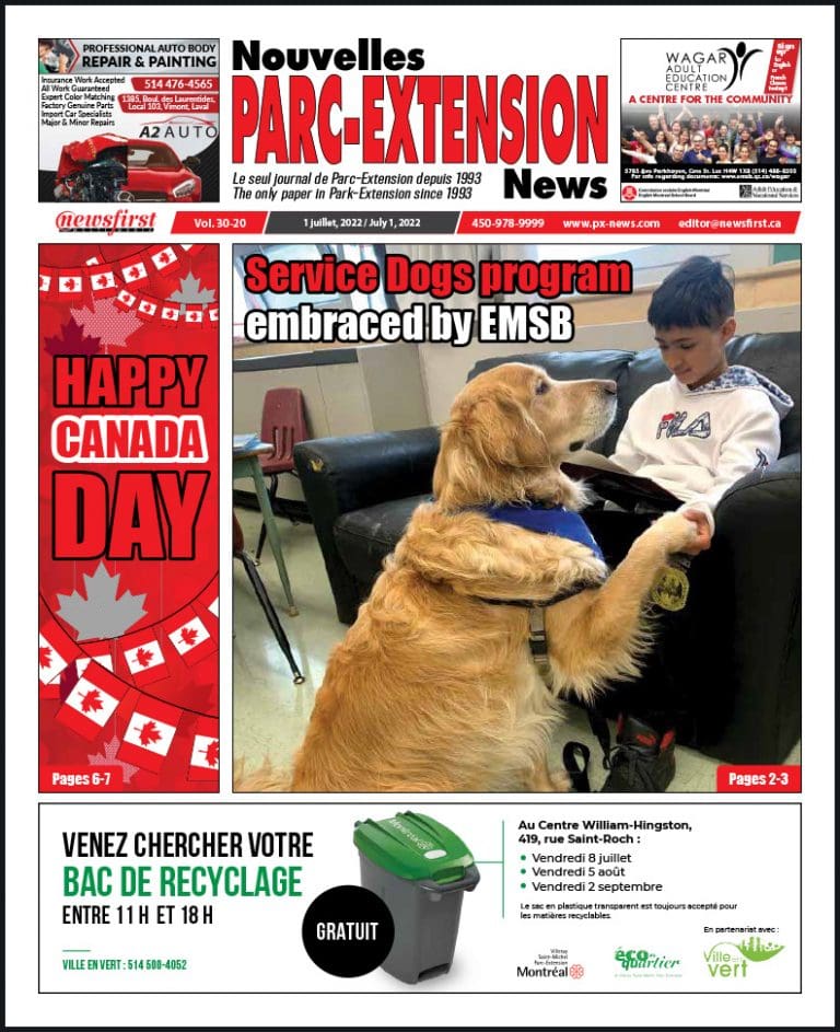 Parc-Extension News front page image.