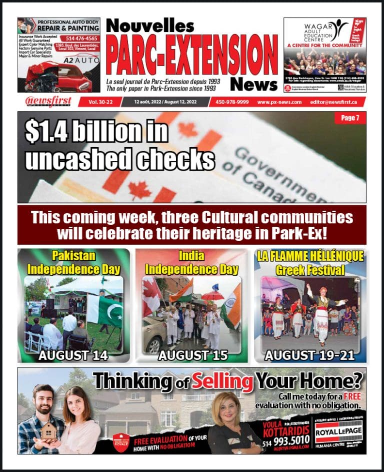 Parc-Extension News front page image.