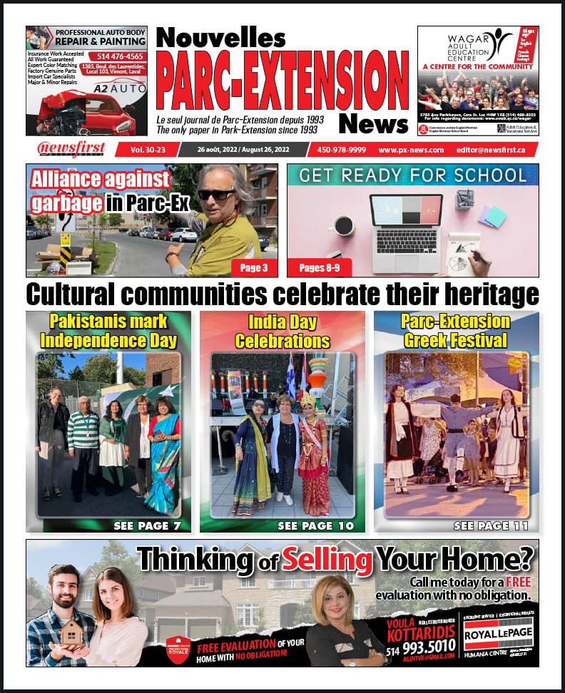 Parc-Extension News front page image.