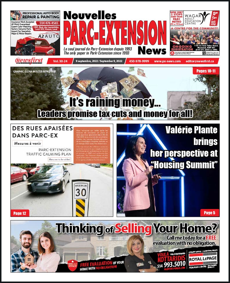 Parc-Extension News front page image.