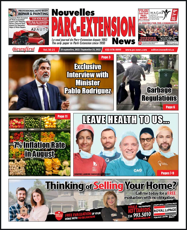 Parc-Extension News front page image.