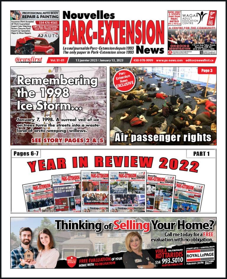 Parc-Extension News front page image.