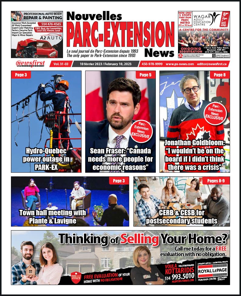 Parc-Extension News front page image.