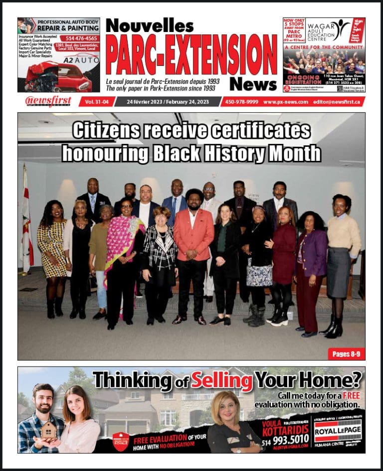 Parc-Extension News front page image.