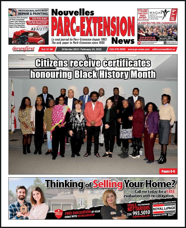 Parc-Extension News front page image.