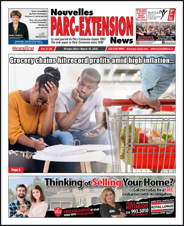 Parc-Extension News front page image.
