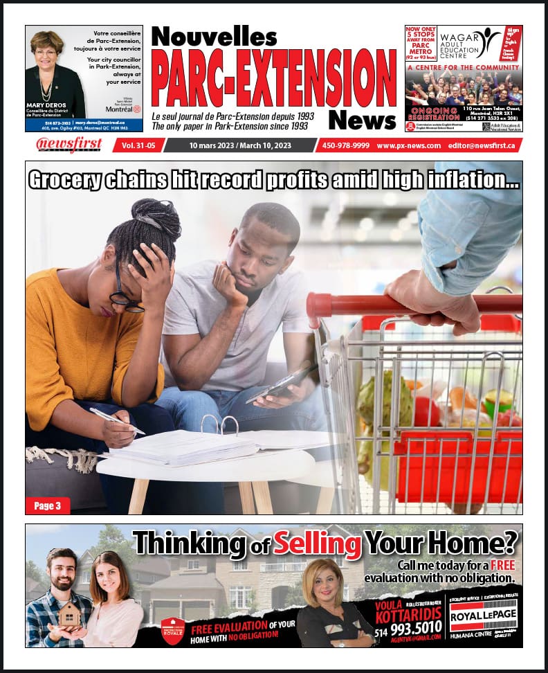 Parc-Extension News front page image.