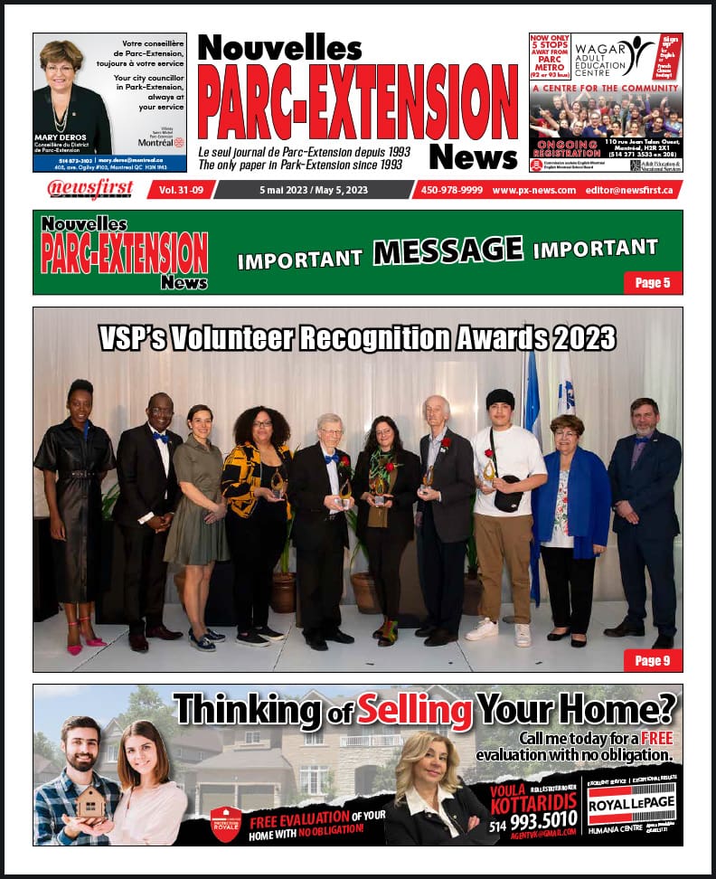 Parc-Extension News front page image.
