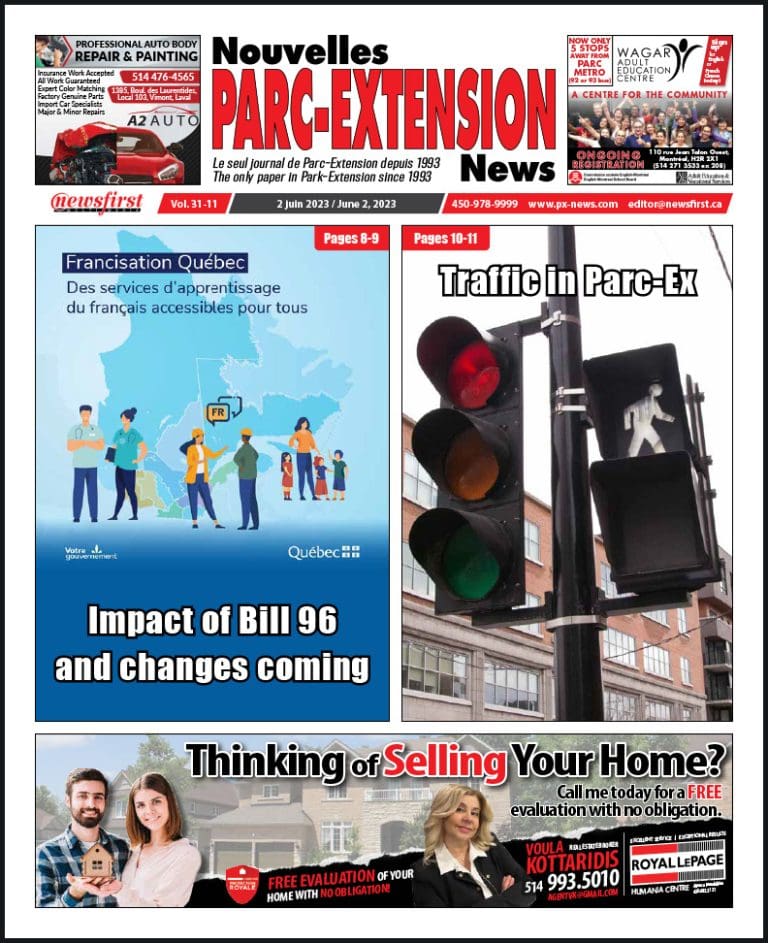 Parc-Extension News front page image.