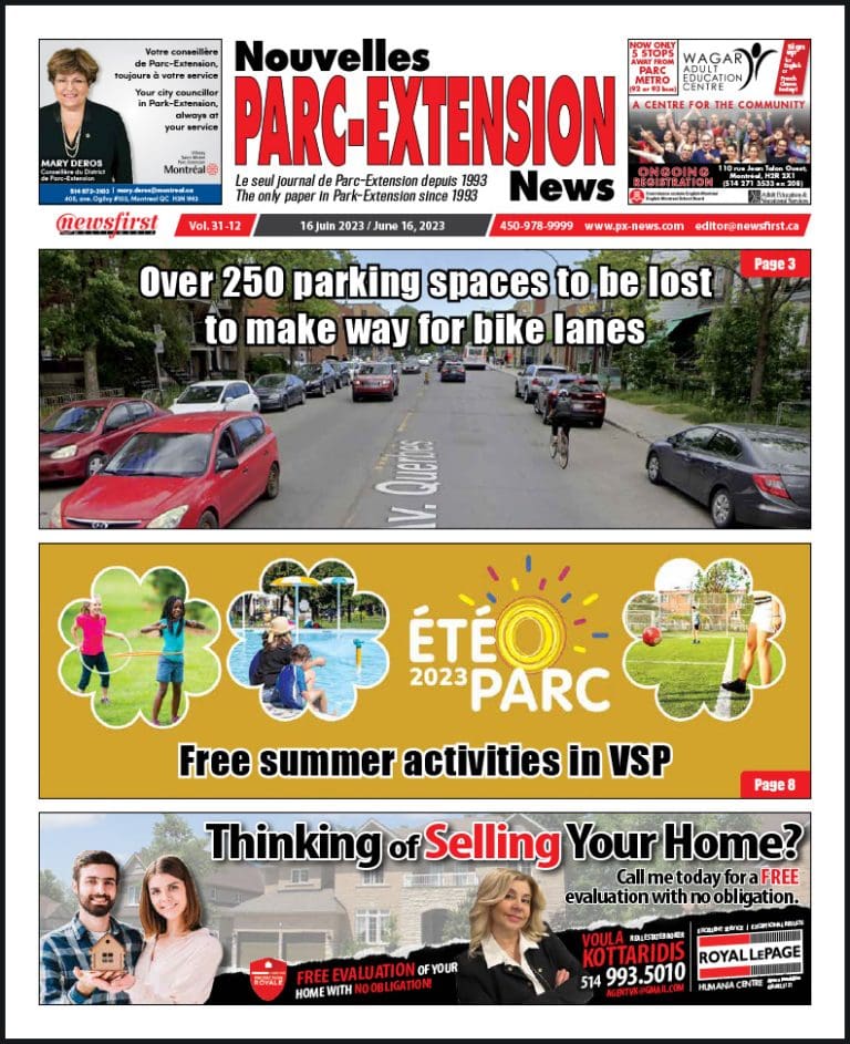Parc-Extension News front page image.