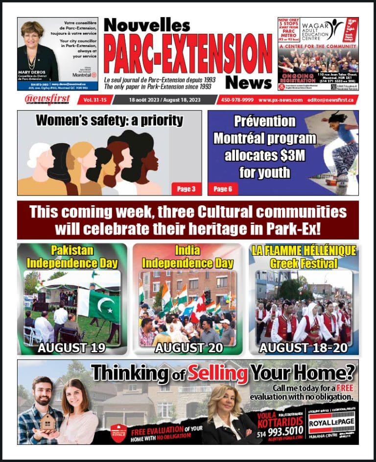 Parc-Extension News front page image.