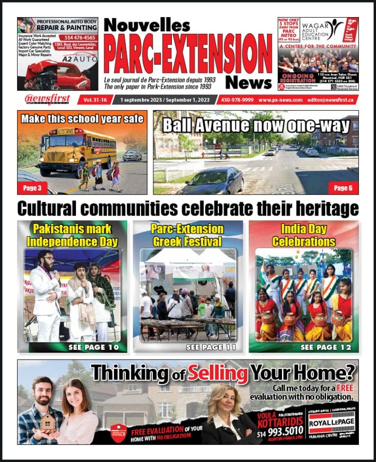 Parc-Extension News front page image.