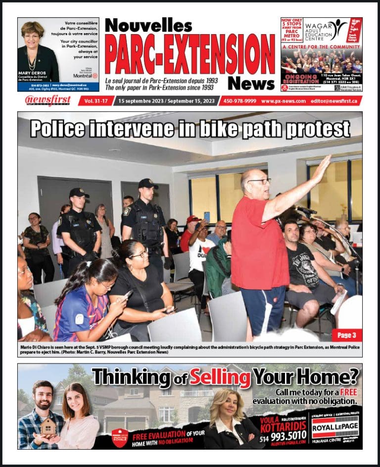 Parc-Extension News front page image.