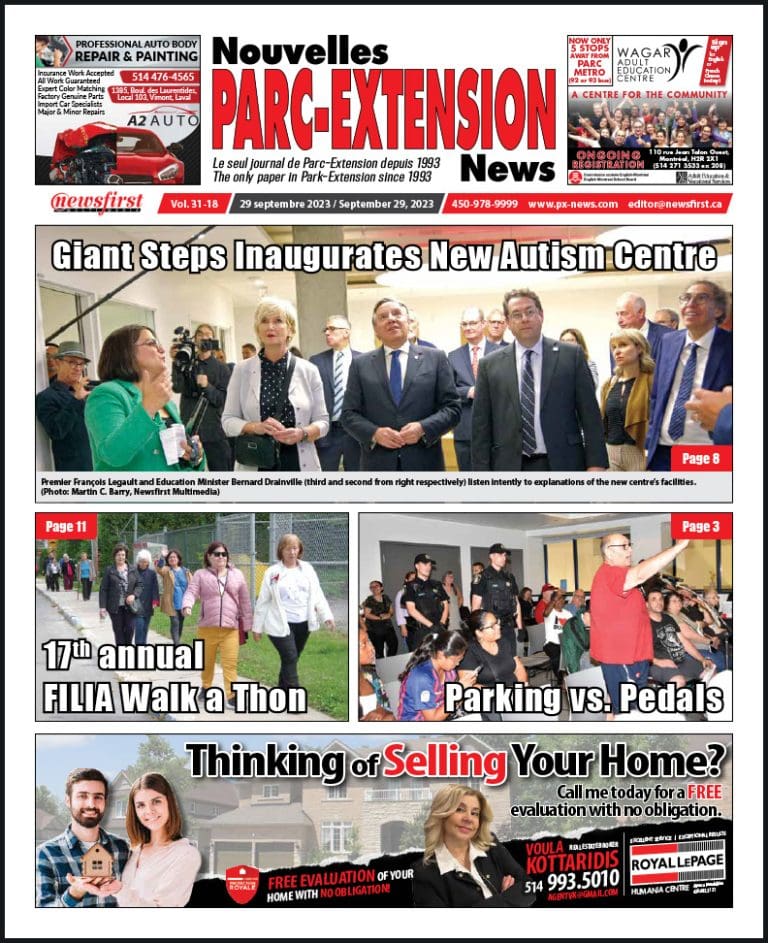 Parc-Extension News front page image.