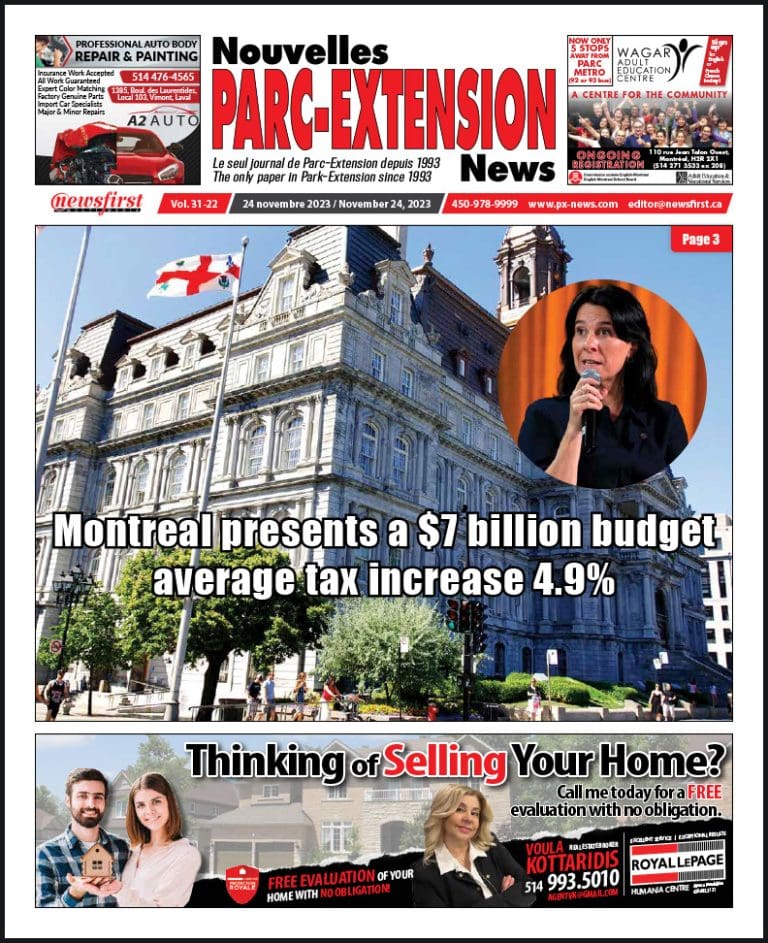 Parc-Extension News front page image.