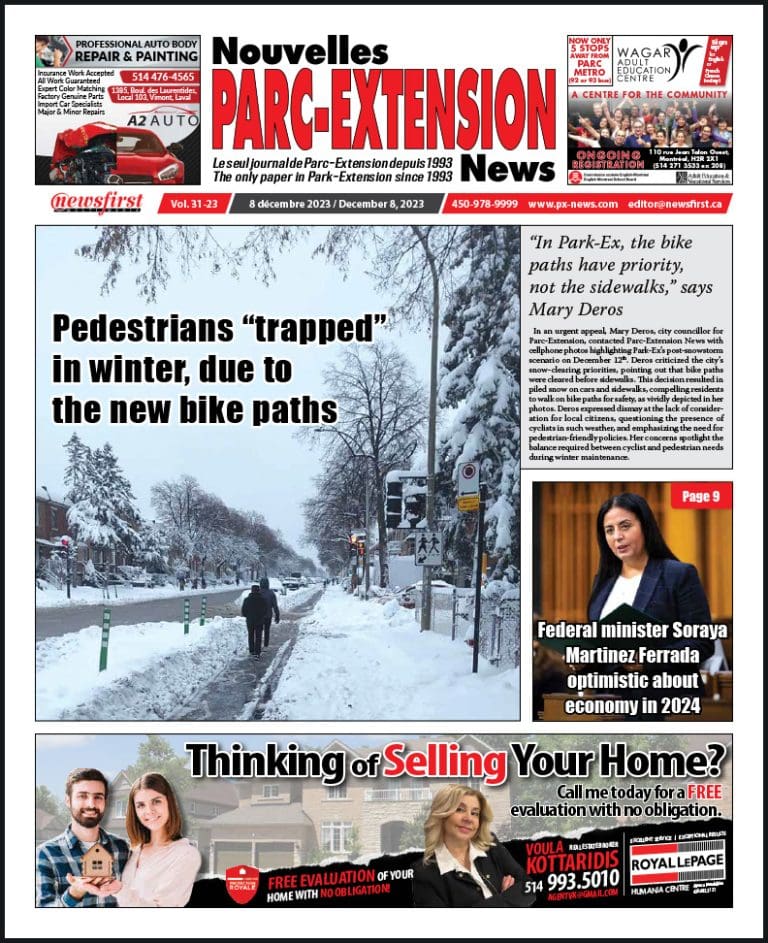 Parc-Extension News front page image.