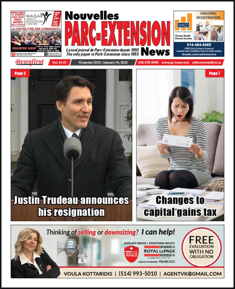 Parc-Extension News front page image.