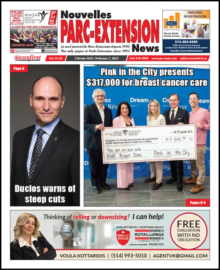 Parc-Extension News front page image.