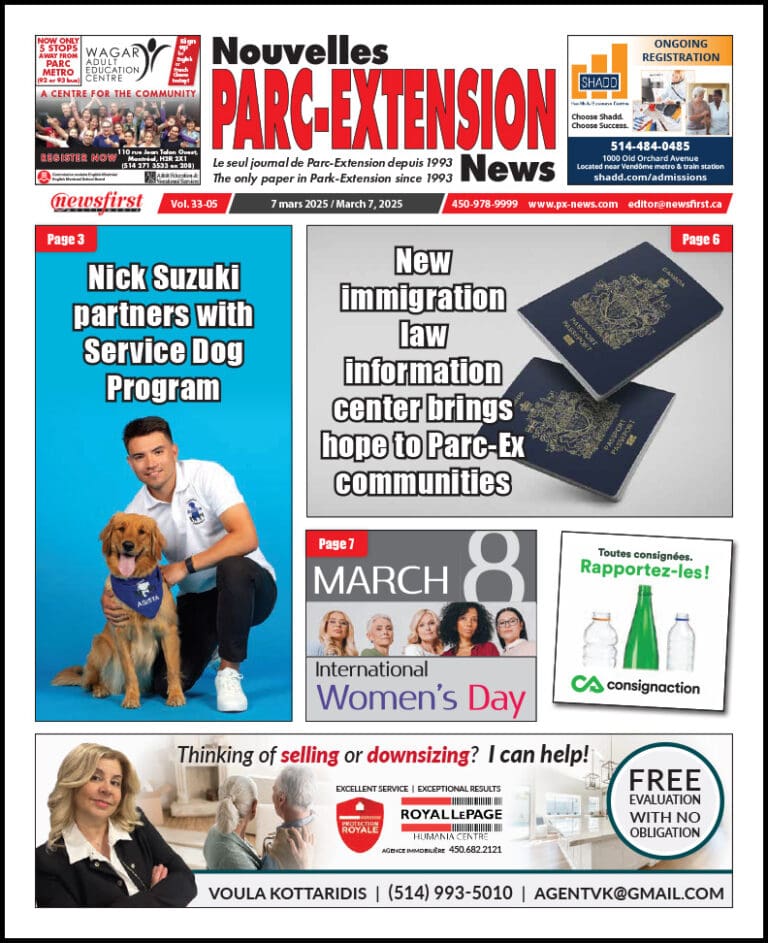 Parc-Extension News front page image.