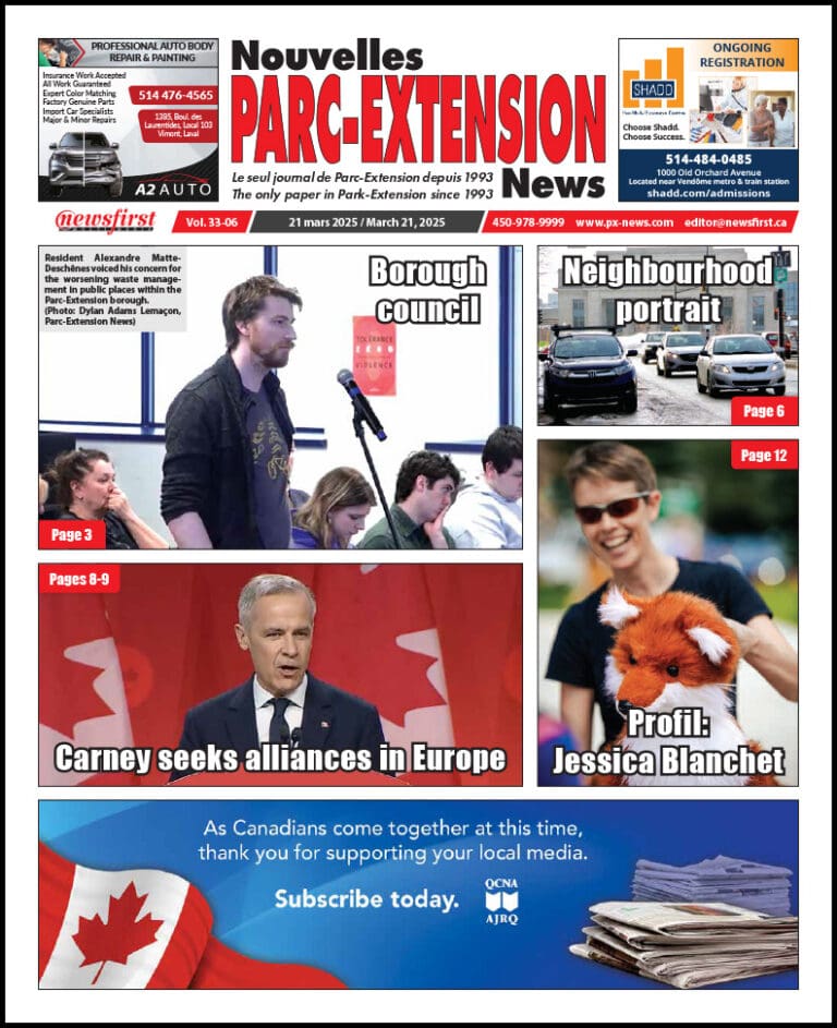 Parc-Extension News front page image.