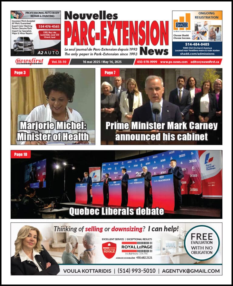 Parc-Extension News front page image.
