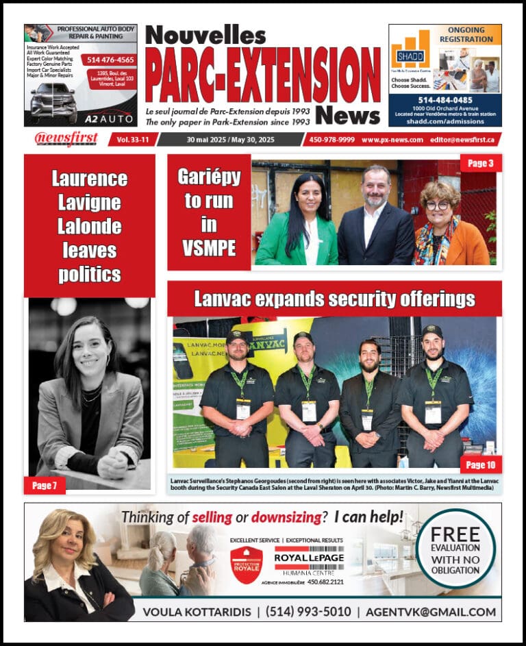 Parc-Extension News front page image.