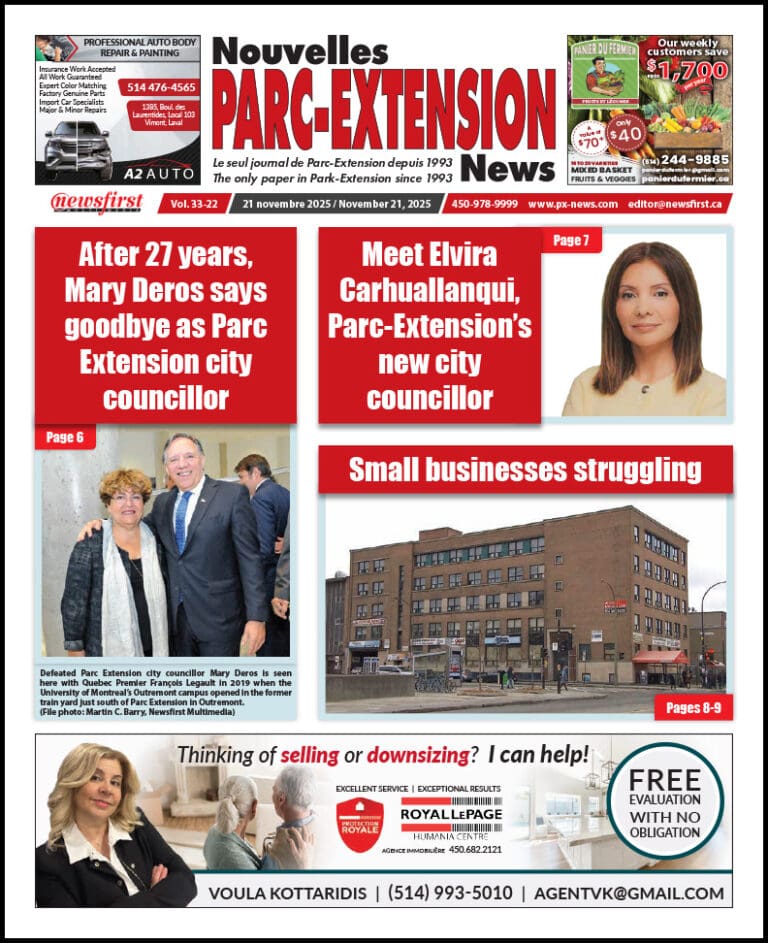Parc-Extension News front page image.