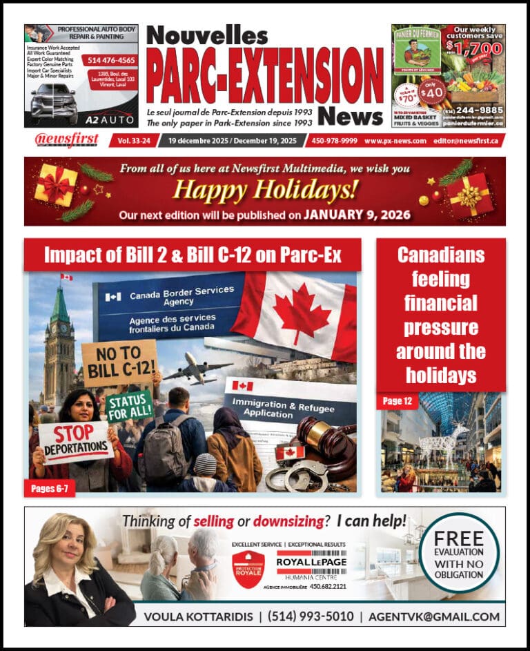 Parc-Extension News front page image.
