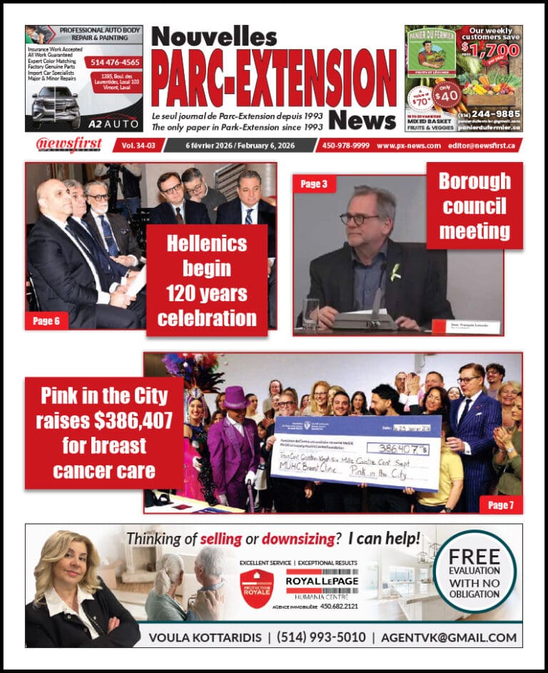 Parc-Extension News front page image.