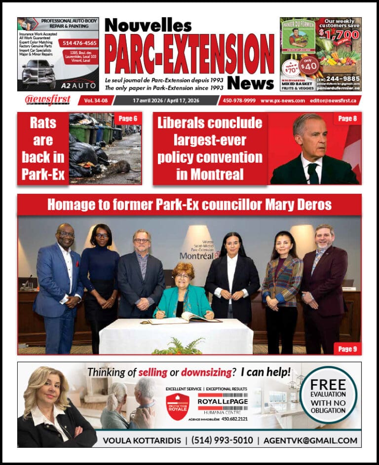 Parc-Extension News front page image.