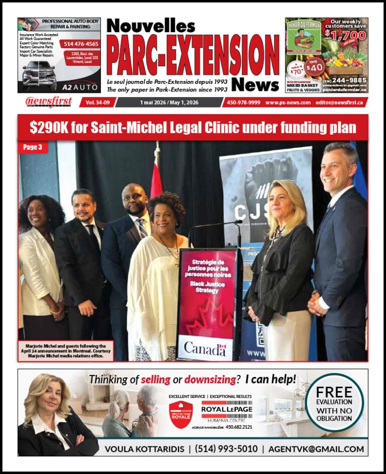 Parc-Extension News front page image.