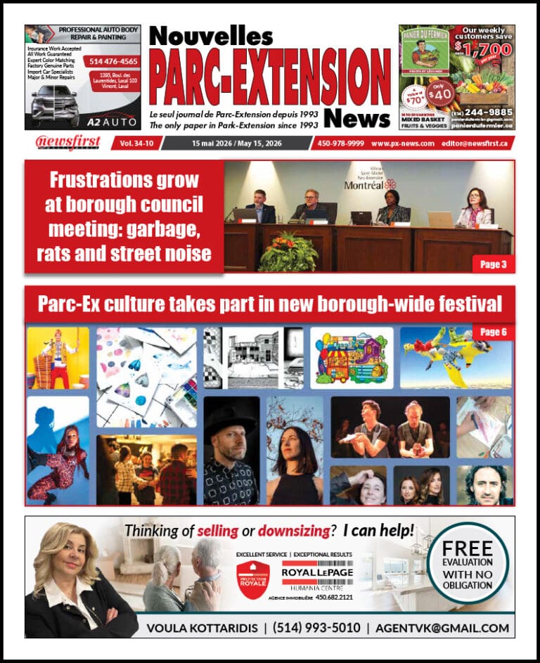 Parc-Extension News front page image.