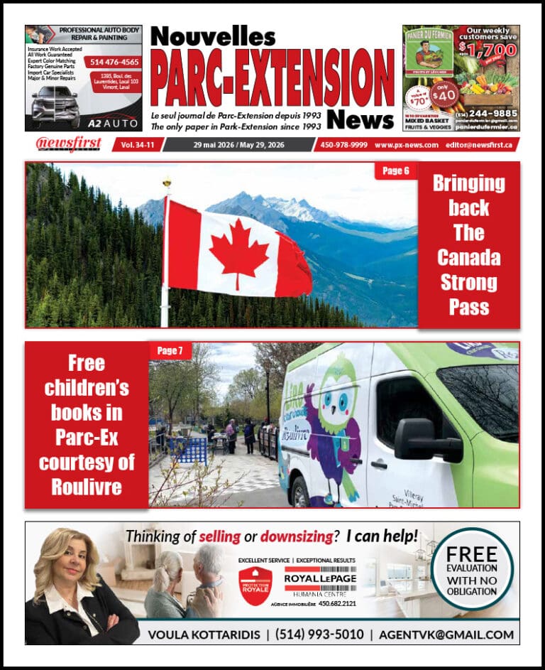 Parc-Extension News front page image.